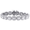 Rundes Statement-Armband aus Sterlingsilber und Baguette-Moissanit, 8,5 Zoll, 12 mm, 5,45 ct