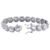 Bracciale in argento sterling rotondo e baguette con moissanite da 12 mm, 8,5 pollici, 5,45 ct