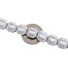 Bracelet rond et baguette en argent sterling avec moissanite de 12 mm, 8,5 pouces, 5,45 ct