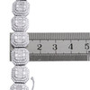 Sterling sølv rund & baguette moissanite 12 mm statement 8,5" armbånd 5,45 ct