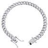 Rundes Moissanit-Armband aus Sterlingsilber, 7 mm, Miami Cuban Link, 8 Zoll Pavé-Fassung, 1,44 ct.