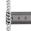 Sterling silver rund moissanite 7 mm miami kubansk länk 8" pave armband 1,44 ct.