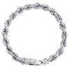 Sterling silver rund moissanite 7 mm solid replänk 8" pave armband 5,29 ct.