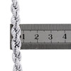 Sterling sølv rund moissanite 7 mm solid reb link 8" pave armbånd 5,29 ct.