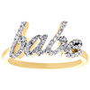 10K Yellow Gold Diamond 'babe' Script Talking Women's Right Hand Ring 1/4 Ct.