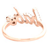 10K Rose Gold Diamond 'babe' Script Talking Women's Right Hand Ring 1/4 Ct.