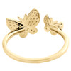 10K Yellow Gold Diamond Double Butterfly Split Women's Right Hand Ring 0.16 Ct.
