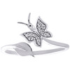 10K White Gold Diamond Butterfly + Leaf Bypass Women's Right Hand Ring 0.20 Ct.