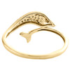 10 Karat Gelbgold-Diamant-Delfinschwanz-Bypass-Damenring für die rechte Hand, 1/10 ct.