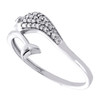 10K White Gold Diamond Dolphin Tail Bypass Women's Right Hand Ring 1/10 Ct.