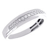 anello nuziale diviso con trio di diamanti Princess in oro bianco 10k + fede nuziale da 3/4 ct