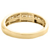 anillos de novia con halo escalonado en conjunto de trío de diamantes en oro amarillo de 14 k + alianza de boda de 0,87 ct