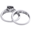 14K White Gold Diamond Trio Set Tiered Halo Bridal Rings + Wedding Band 0.87 Ct.