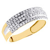 anillo nupcial en racimo con conjunto de trío de diamantes en oro amarillo de 14 k + alianza de boda de nivel, 1,33 ct