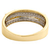 anello nuziale a grappolo con trio di diamanti in oro giallo 14k + fede nuziale a strati da 1,33 ct