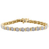 10-karätiges Gelbgold-Pavé-Armband mit rundem Diamantkuppel und ausgefallenen Gliedern, 5 mm, 1/2 ct