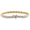 10 karat gult guld rund diamantkuppel fancy link statement 5 mm pave armbånd 1/2 ct