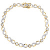 bracelet fantaisie en or jaune 10 carats avec diamants ronds à maillons infinis de 5 mm 1/2 ct.