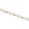 brazalete elegante de 5 mm con eslabones infinitos y diamantes redondos en oro amarillo de 10 k, 1/2 qt.