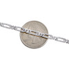 10K White Gold Round Diamond Cuban / Figaro Link 4mm Statement Bracelet 3/4 CT.