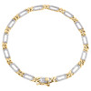 bracelet de déclaration en or jaune 10 carats avec diamant rond cubain / figaro de 4 mm 3/4 ct.
