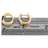 10K Yellow Gold Round Diamond Greek Key Hoop / Huggie 13mm Pave Earrings 1/5 CT.