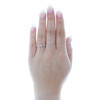 10 k roséguld diamantkedjelänk milgrain bröllopsring jubileumsring 1/4 ct.