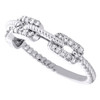 anillo de aniversario de alianza de boda milgrain con eslabones de cadena de diamantes en oro blanco de 10 k, 1/4 qt.