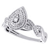 10K White Gold Diamond Teardrop Halo w/ Infinity Braid Engagement Ring 0.15 Ct.