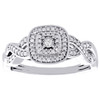 10K White Gold Diamond Square Halo w/ Infinity Braid Engagement Ring 0.15 Ct.