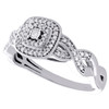 10K White Gold Diamond Square Halo w/ Infinity Braid Engagement Ring 0.15 Ct.