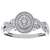 10K White Gold Diamond Oval Halo w/ Infinity Braid Engagement Ring 0.15 Ct.