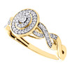 anello di fidanzamento con anello di fidanzamento a treccia infinita con diamante ovale in oro giallo 10 carati da 0,15 ct.