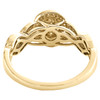 10K Yellow Gold Diamond Oval Halo w/ Infinity Braid Engagement Ring 0.15 Ct.