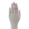 10K White Gold Round Diamond Heart Halo w/ Milgrain Engagement Ring 0.15 Ct.