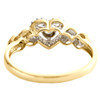 halo de cœur de diamant rond en or jaune 10 carats avec bague de fiançailles Milgrain 0,15 ct.
