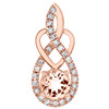 10K Rose Gold Pink Morganite Round Diamond Infinity Heart Charm Pendant 1 CTTW.