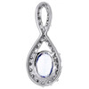 14K White Gold Genuine Diamond Oval Tanzanite Inifinity Charm Pendant 1 CTTW.