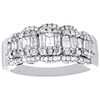 14K White Gold Baguette Diamond Tiered Halo Wedding Band Annivercary Ring 1 Ct.