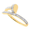 anello per unghie con diamante in oro giallo 10 carati, anniversario/promessa da donna, fascia da 1/4 ct.