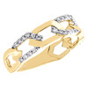 anillo de aniversario para mujer con banda de eslabones cubanos planos y diamantes en oro amarillo de 10 quilates, 1/4 qt.