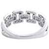 10K White Gold Diamond Domed Open Link Wedding Band Anniversary Ring 1/2 Ct.