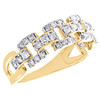 anillo de aniversario de alianza de boda con eslabones abiertos abovedados y diamantes en oro amarillo de 10 k, 1/2 qt.