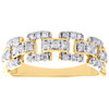 anillo de aniversario de alianza de boda con eslabones abiertos abovedados y diamantes en oro amarillo de 10 k, 1/2 qt.