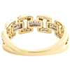 10K Yellow Gold Diamond Domed Open Link Wedding Band Anniversary Ring 1/2 Ct.