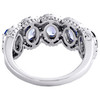 anillo de aniversario de alianza de boda helo ovalada con tanzanita y diamantes en oro blanco de 14 k, 3 TCW