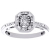 anello di fidanzamento baguette a forma di aureola ottagonale con diamante solitario in oro bianco 10k da 1/4 ct.