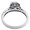 10K White Gold Solitaire Diamond Octagon Halo Baguette Engagement Ring 1/4 Ct.