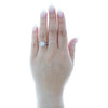 10 karat hvidguld solitaire diamant ottekantet halo baguette forlovelsesring 1/4 ct.