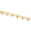 collier fantaisie en forme de cœur en forme de dôme soufflé en or jaune 10 carats, chaîne de 8,5 mm, 17 pouces